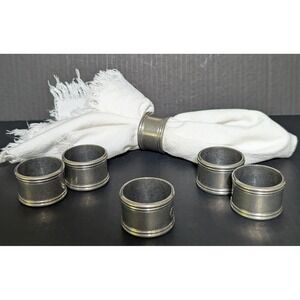 Pottery Barn Arte Italica 95% Pewter Napkin Rings Set of 6